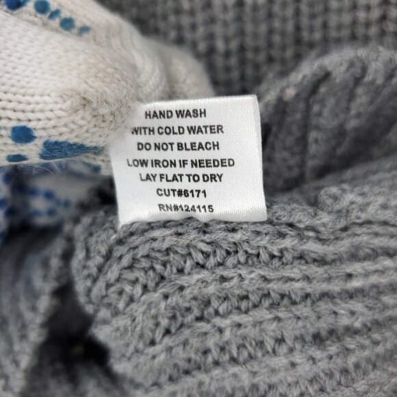 Elodie Knit Sweater Womens Medium Gray Drawstring Pullover Henley V-neck - Picture 5 of 8